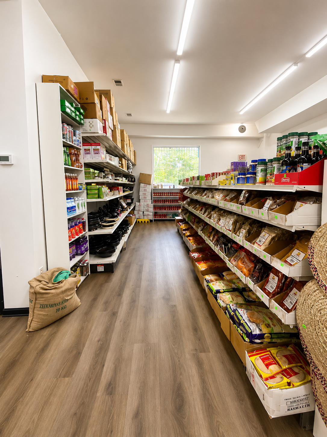 Organized aisle with kitchen products